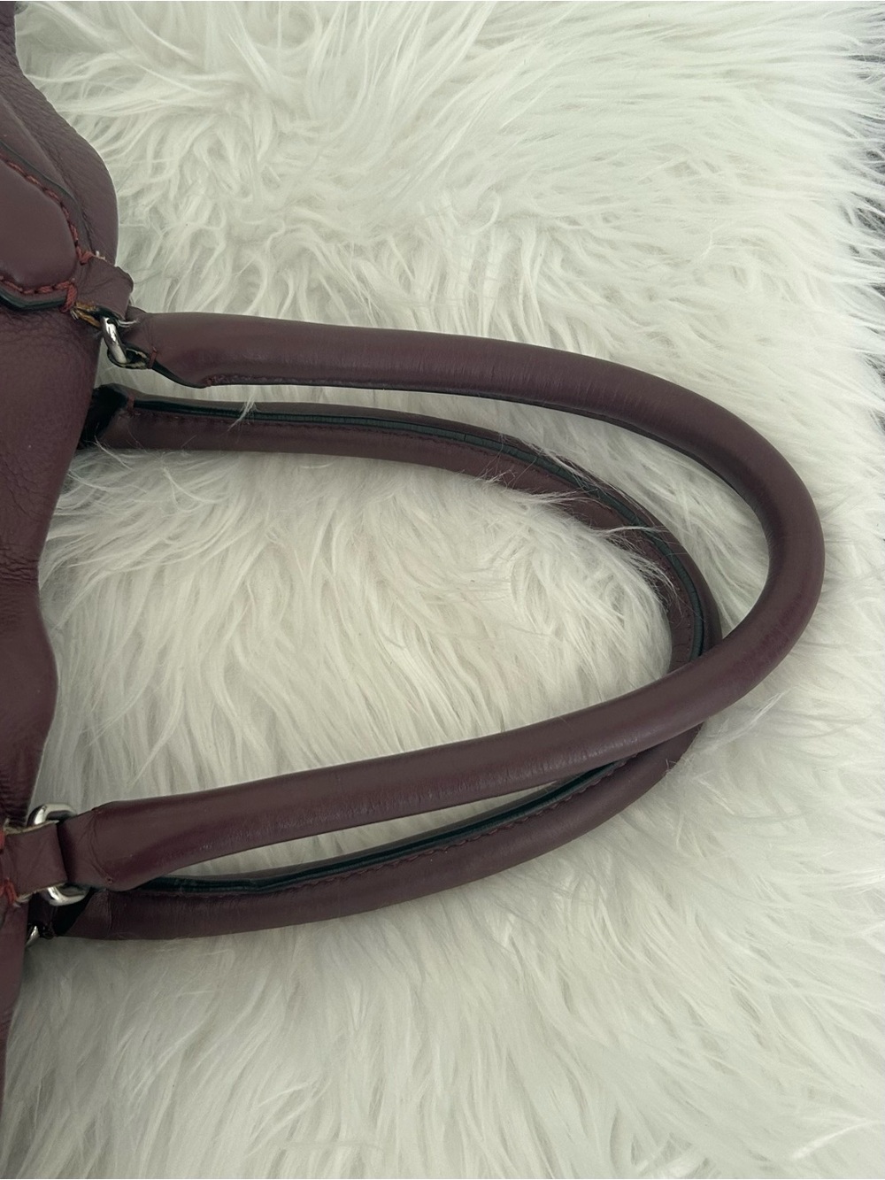 Marc by Marc Jacobs Burgundy Pebbled Leather Large Satchel Crossbody Bag - Picture 13 of 14